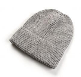 Čepice žebrový vzor ohrnutý lem unisex sv.šedá