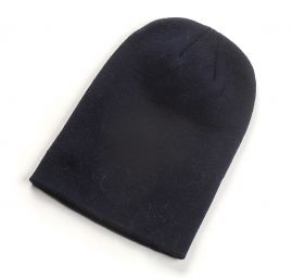 Čepice žebrový vzor unisex tm.modrá