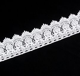 Krajka široký lem bílá