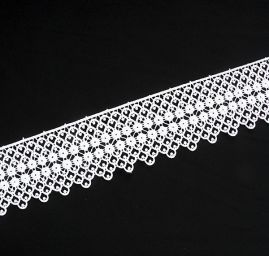 Krajka široká květinový motiv bílá