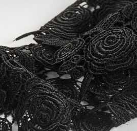 krajka černá  široká motiv růží