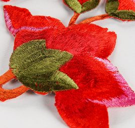 Květinová aplikace zažehlovací růže 24x12cm