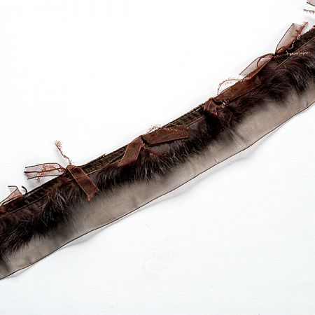 Efektné porta mašličky / imitácia kožušiny hnedá