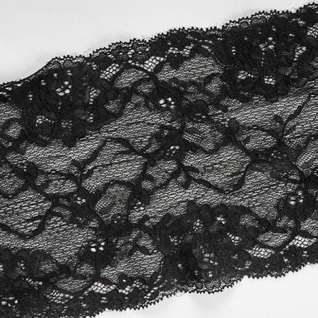 Krajka elastická černá široká 16 cm