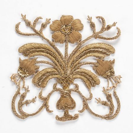 Květinová vsadka zlatá/béžová