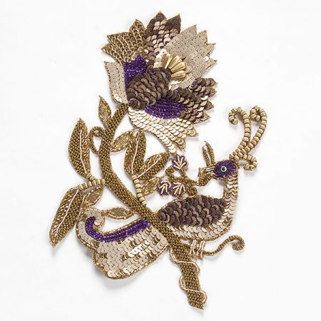 Aplikace páv/velký květ fialový