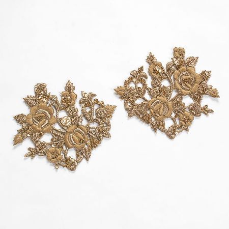 Květinová aplikace párová zlatá