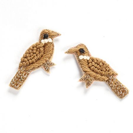 Zvířecí aplikace drobní ptáčci starozlaté barvy