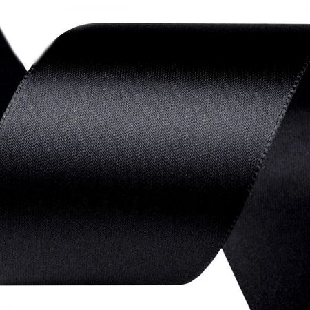 Atlasová stuha šíře 66 mm oboulíc černá