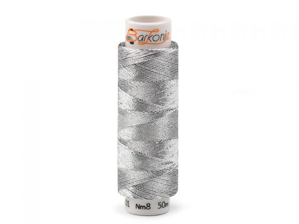 Nit metalická Elisabeth 50m stříbrná