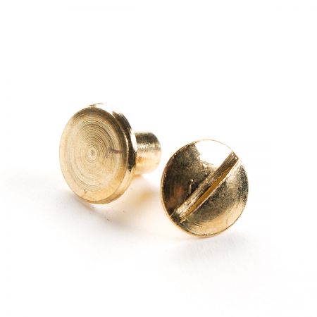 Nýt sřoubovací sedlářský hladký plochý 6mm zlatý