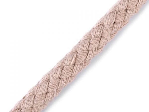 Oděvní bavlněná šňůra splétaná Ø9mm světle béžová