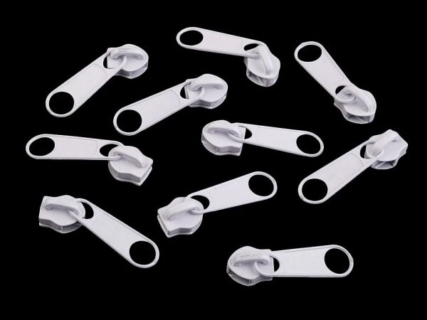 Jezdec ke spirálovým zipům 5mm BX nikl bílý