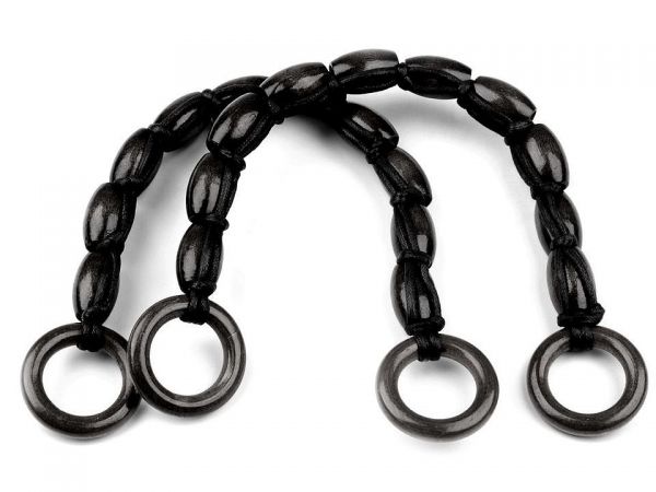 Ucha na tašky z dřevěných válečků černá