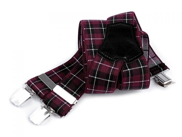 Šle pánské šíře 3,5 cm délka 120cm typ Y bordó