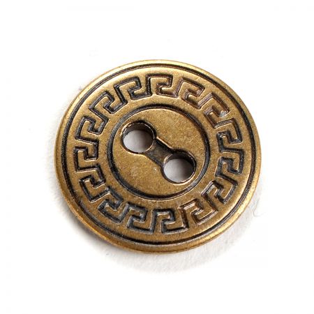 Knoflík kov staromosaz ozdobný lem velký 30"