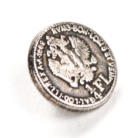 Kovový knoflík spodní šití vzor orlice nikl antik 16"
