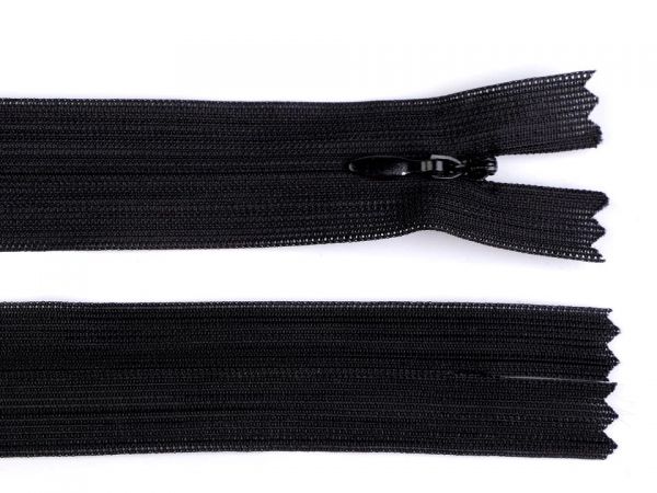 Zip 60 cm spirálový 3mm krytý dederon černý