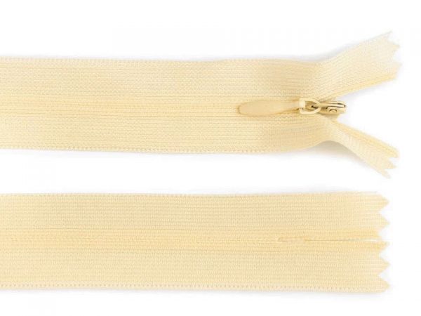 Zip 65 cm spirálový 3mm krytý dederon smetanový