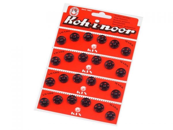 Patenty kovové velikost č.5 13,9/13mm černá