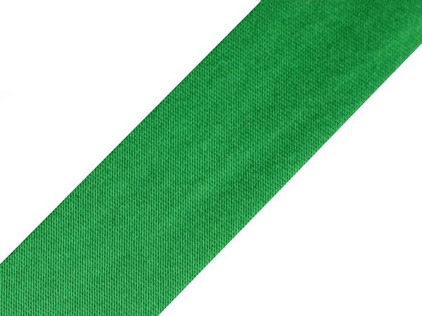Šikmý proužek saténový zažehlený 18mm zelený