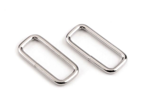 Průvlek rámeček vsuvka kov 20x8 mm nikl stříbrný