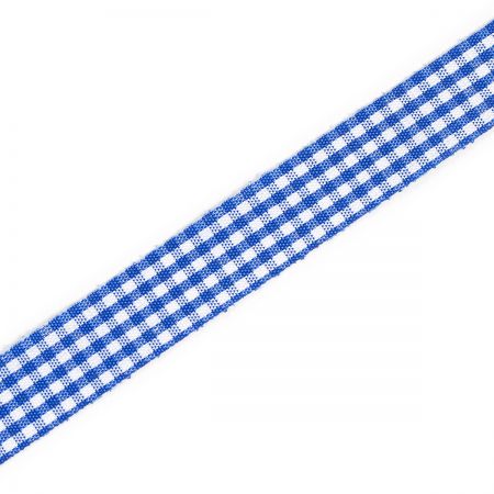 Stuha károvaná 15mm tm.modrobílá kostka