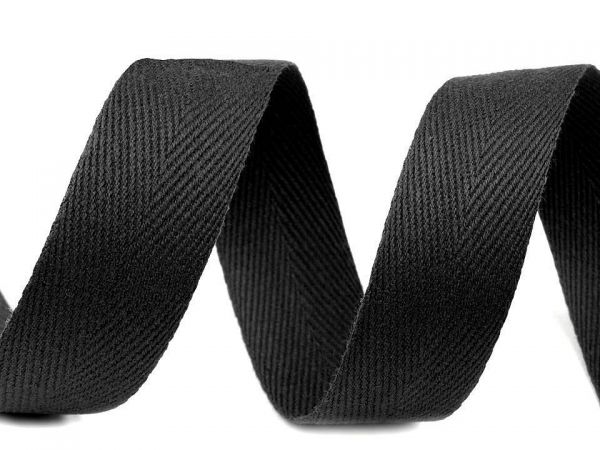 Keprovka bavlna polyester jemná šíře 20mm černá