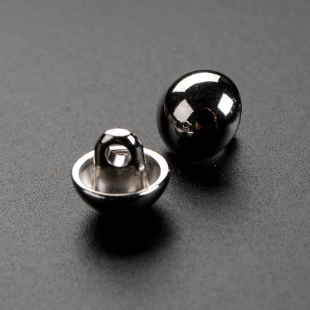 Knoflík kovový půlkulatý stříbrný 14"