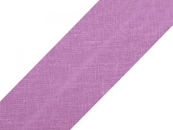 Šikmý proužek bavlna š. 18 mm zažehlený fialový