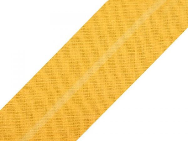 Šikmý proužek bavlna š. 18 mm zažehlený žlutý