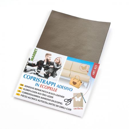 Záplata samolepící imitace kůže 10x16cm olivová