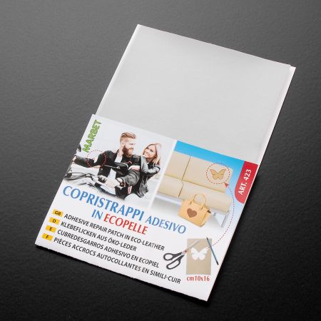 Záplata samolepící imitace kůže 10x16cm sv.šedá