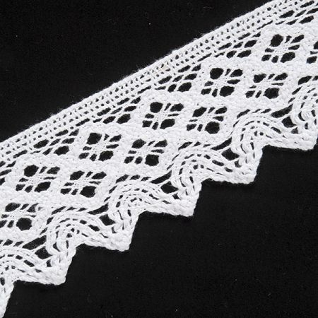 Krajka lem bavlněná paličkovaná šíře 68mm bílá