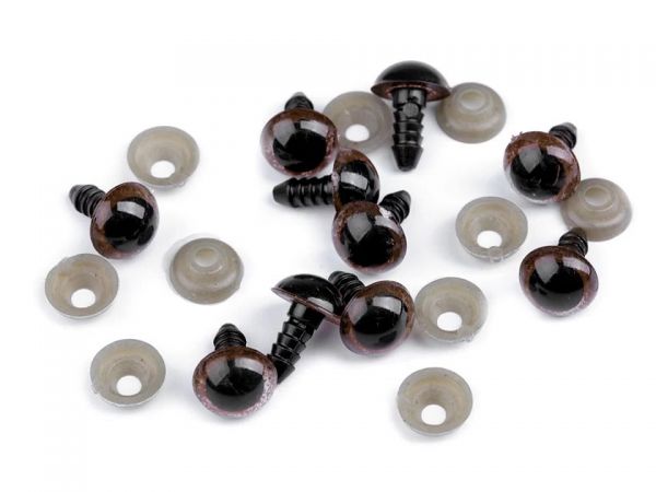 Bezpečnostní oči s pojistkou Ø10 mm hnědé