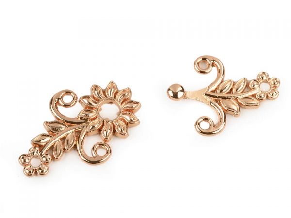 Ozdobné filigránové zapínání zlatá 20x50mm