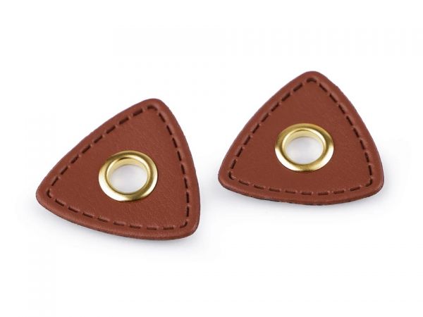 Průchodky koženkové našívací hnědé