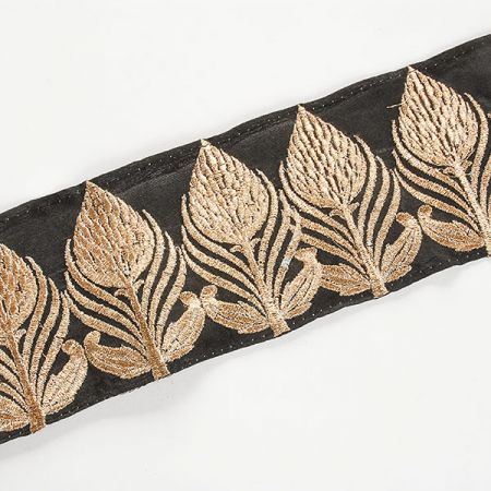 Šantungová stuha velký zlatý vzor II.jakost