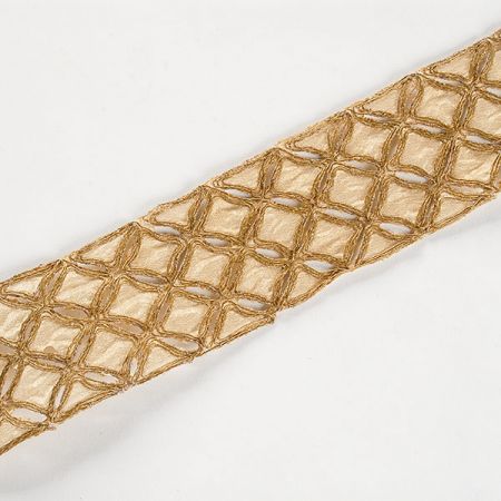 Šantungová stuha větší geometrický vzor