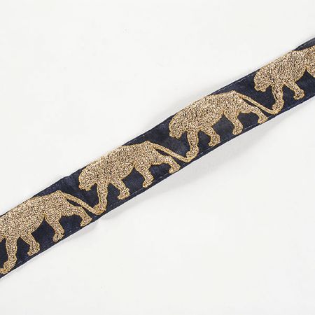 Šantungová stuha vyšívaná zvířecí motiv