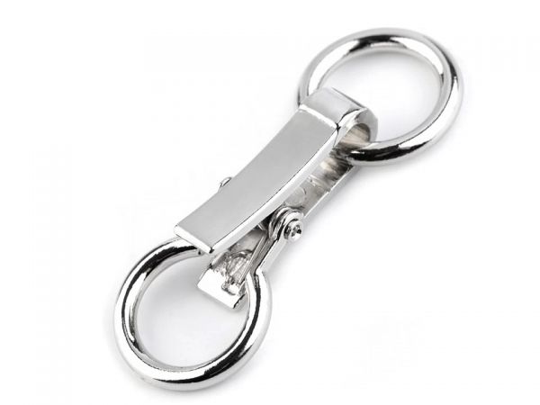 Ozdobné zapínání karabina kruh 21x60mm nikl