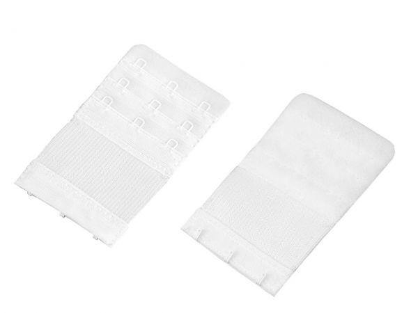 Prodloužení k podprsence šíře 55mm 3 řady/3 očka na gumě bílá