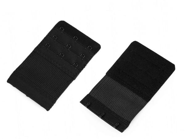 Prodloužení k podprsence šíře 55mm 3 řady/3 očka na gumě černá