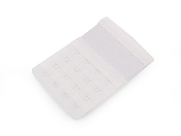 Prodloužení k podprsence šíře 70mm 4 řady/4 očka na gumě bílá