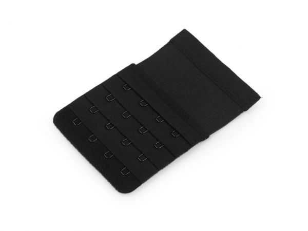 Prodloužení k podprsence šíře 70mm 4 řady/4 očka na gumě černá