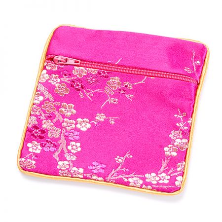 Elegantní brokátová taštička fuchsiová květy