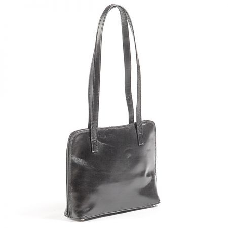 Kožená kabelka dámska čierna malá