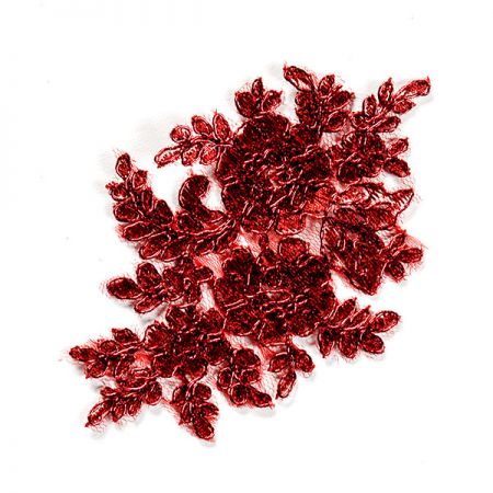 Krajková aplikace středová červená