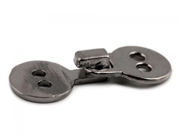 Ozdobné zapínání kovové hladké nikl černý