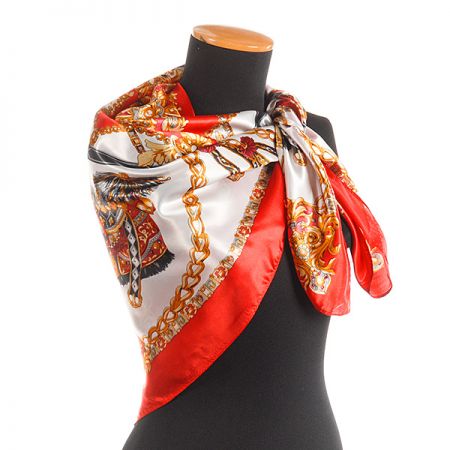 Šátek hedvábí/viskoza červený